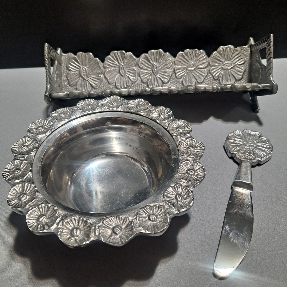 Floral Aluminium Butter Pat Dish